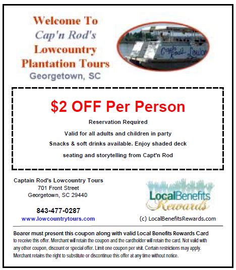 Captain rod's lowcountry tours coupon Cap'n Rod's Lowcountry Shell Island & Plantation Tours: The Highlight of four days in the Low Country - See 601 traveler reviews, 481 candid photos, and great deals for Georgetown, SC, at Tripadvisor